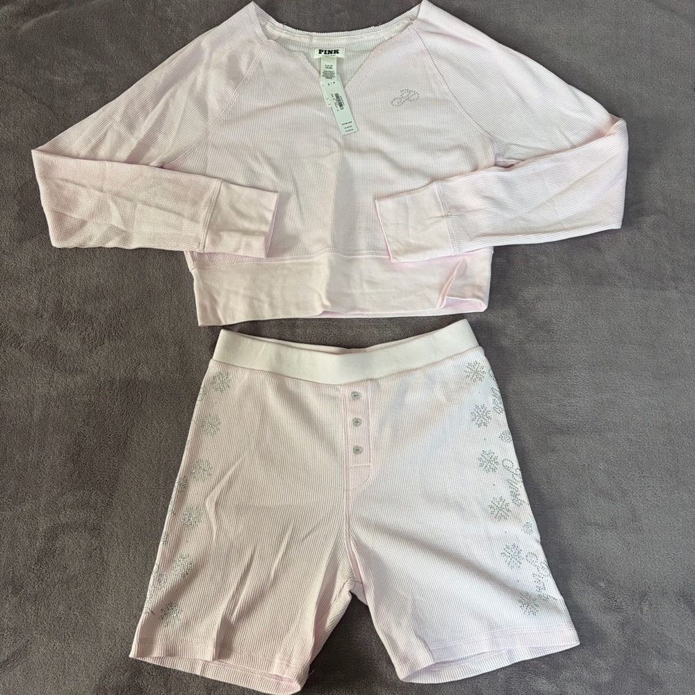 Victoria Secret Pink Thermal Sleepwear Set